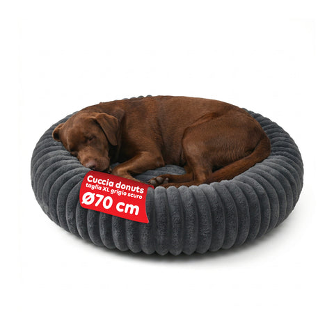 Cuccia Donut Morbida e Confortevole per Cani e Gatti Varie Taglie e Colorazioni