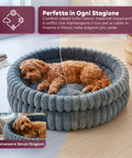 Cuccia Rotonda Antistress per Cani e Gatti Morbida e Confortevole
