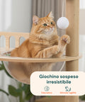 Albero Tiragraffi per Gatti Multilivello con Cuccia e Amaca H135cm