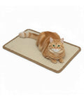 Tappeto Tiragraffi per Gatti 50x30cm in Sisal Naturale e Cotone PP – Fondo Antiscivolo in Lattice con Adesivi