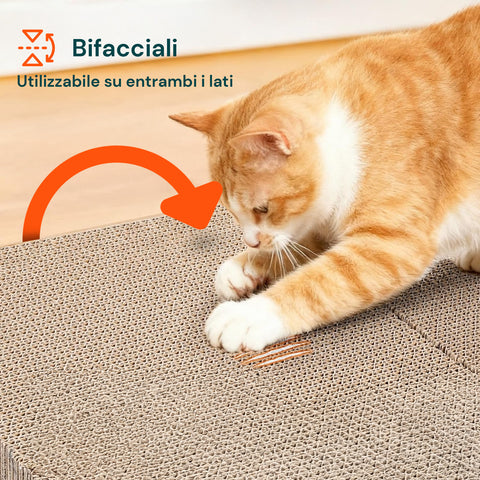 Set 5 Tiragraffi per Gatti Bifacciale in Cartone Ondulato