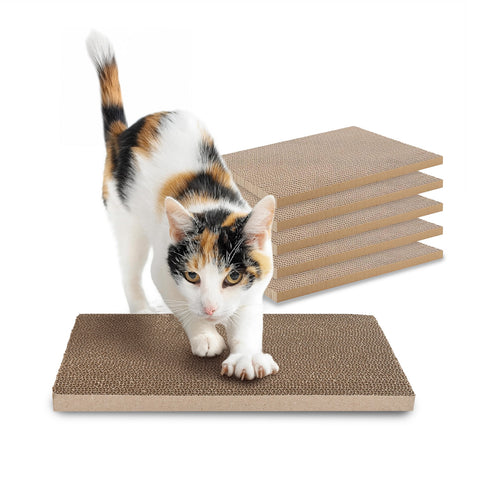 5er-Set Kratzbretter für Katzen, beidseitig, aus Wellpappe