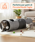 Tunnel per Gatti Spazioso con Palla da Gioco 30x130 cm Interattivo
