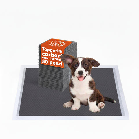 Hundetoilettenunterlagen mit Aktivkohle 60×60 – Multipack Geruchsneutralisierend mit Klebestreifen