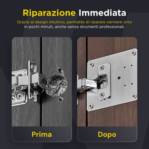 Set 16 Staffe in Acciaio Inox – Riparazione Cerniere e Mobili