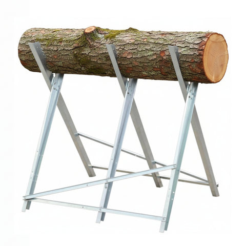 Cavalletto Taglialegna Pieghevole in Acciaio Robusto con Portata 100 kg