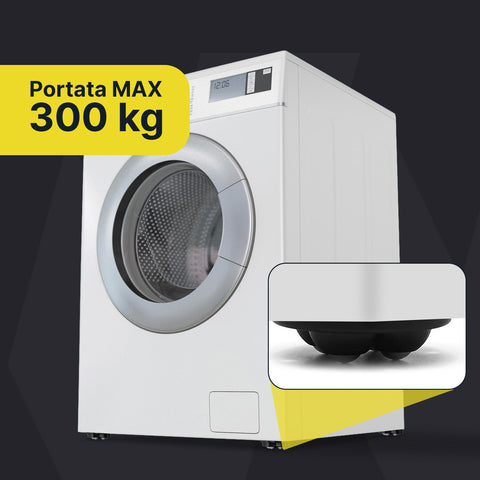 Set 4 Ruote Multidirezionali 360° con 5 Sfere Acciaio Portata 300 kg