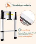 Scala Telescopica Professionale 7-13 Gradini in Acciaio – Uso Domestico e Lavoro