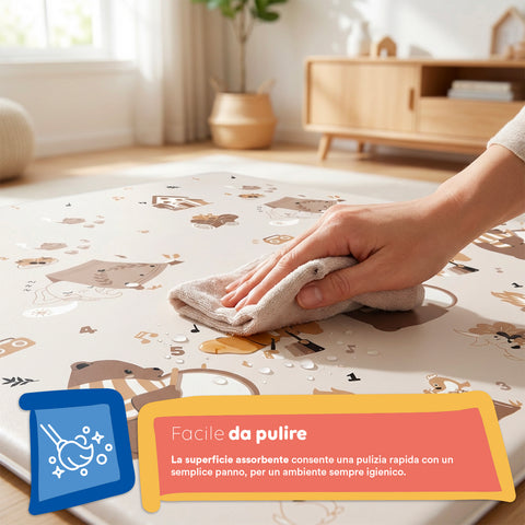 Tappetino da Gioco per Bambini Pieghevole 180x150 cm in XPE - Morbido e Impermeabile con Borsa Inclusa