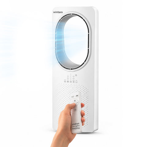 Blattloser Ventilator 50W Kompakt mit Fernbedienung und Abschaltautomatik