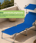 Lettino Prendisole Pieghevole in Tessuto Oxford – Rinforzi in Alluminio, Parasole Girevole 360° e Schienale Reclinabile 0-60° – Portata 100kg