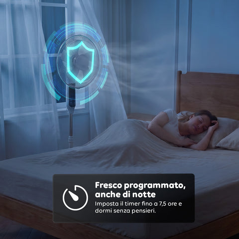 Ventilatore 40W a Piantana 40 cm con Telecomando e Altezza Regolabile fino a 135 cm – 6 Velocità