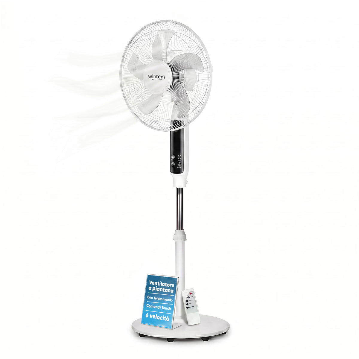 Standventilator 40 W, 40 cm, mit Fernbedienung und höhenverstellbar bis 135 cm – 6 Geschwindigkeitsstufen
