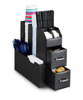 Organizer Porta Capsule Porta Cialde 9 Scomparti e 2 Cassetti Multiuso Nero