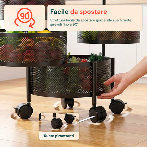 Carrello organizer richiudibile salvaspazio