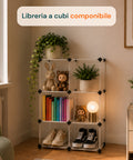 Libreria a Cubi Componibili 6 Ripiani Resistente ed Elegante