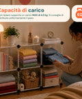 Libreria a Cubi Componibili 6 Ripiani Resistente ed Elegante