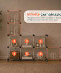 Libreria a Cubi Componibili 6 Ripiani Resistente ed Elegante