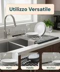 Scolapiatti Arrotolabile in Acciaio Inox 43x35 cm – Resistente e Antiscivolo