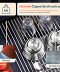 Scolapiatti Arrotolabile in Acciaio Inox 43x35 cm – Resistente e Antiscivolo