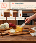 Set 3 Utensili per Degustazione Formaggi con Tagliere in Legno d'Acacia