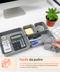 Set 4 Organizer Multiuso Impilabili in ABS di 3 Diverse Dimensioni