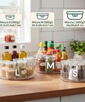 Set 3 Organizer Girevoli in PET – Contenitori Rotanti 360° per Cucina e Dispensa