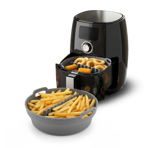Set Silikonkorb und -teiler für Heißluftfritteuse – faltbares Zubehör Ø22 cm