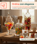 Barattoli di Vetro Varie Forme Multiuso con Coperchi – Set da 3