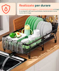 Scolapiatti Modulare Salvaspazio con Portaposate Estensibile 30/53 cm