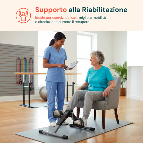 Pedaliera 2 in 1 Mini Bike Portatile per Allenamento Seduto e Riabilitazione