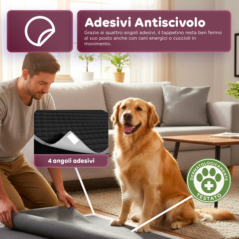 Tappetini Igienici Pannolini Traversine al Carbone Attivo 60×60 – Set Multi Formato Anti-Odore con Adesivi