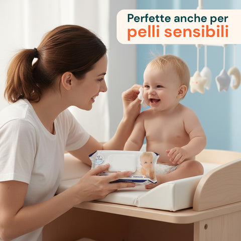 Babytücher 72 / 864 St. – Weich, Wabenstruktur, Duft nach Hafer- & Reismilch, Aloe oder Talkcreme