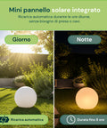 Lampada Solare da Giardino con Telecomando, Luci LED RGB+Bianco, 8 Ore, Batteria Li-ion, Picchetto e Pannello Solare Integrato