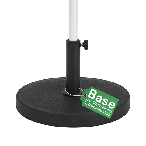 Betonsockel für Sonnenschirm 12kg ø42cm Kompatibel mit Masten 38-48mm, Feststellschraube Inklusive – Schwerer Standfuß für Garten und Terrasse