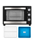 Forno Elettrico da Banco 45 Litri Ventilato con Timer e Doppio Vetro 1800W con Accessori