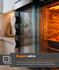Forno Elettrico da Banco 45 Litri Ventilato con Timer e Doppio Vetro 1800W con Accessori
