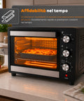 Forno Elettrico da Banco 45 Litri Ventilato con Timer e Doppio Vetro 1800W con Accessori