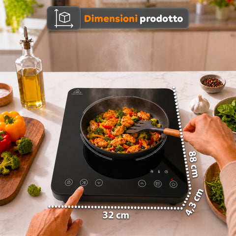 Fornello a Induzione Elettrico Monofuoco 2000W con Touch Control