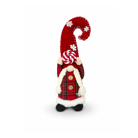 Dekorativer Weihnachtszwerg aus weichem Stoff, Weihnachtsdekoration mit langer Mütze und Schneeflocken, erhältlich in 35 und 50 cm