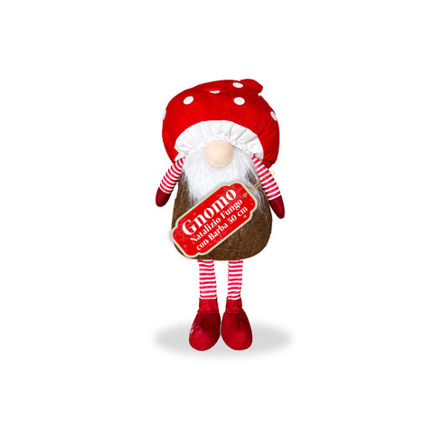 Weihnachtszwerg Pilz mit Bart 50 cm, Weihnachtsdeko-Ornament
