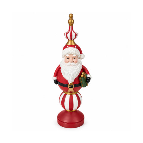 Weihnachtsfigur, 76 cm, aus Harz, Dekoration mit Weihnachtsmann und Nussknacker-Soldat, Weiß oder Rot