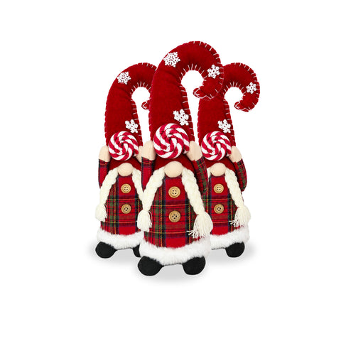 Dekorativer Weihnachtszwerg aus weichem Stoff, Weihnachtsdekoration mit langer Mütze und Schneeflocken, erhältlich in 35 und 50 cm