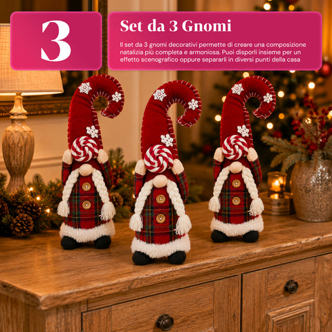 Dekorativer Weihnachtszwerg aus weichem Stoff, Weihnachtsdekoration mit langer Mütze und Schneeflocken, erhältlich in 35 und 50 cm