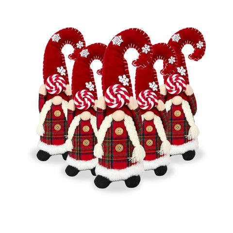 Dekorativer Weihnachtszwerg aus weichem Stoff, Weihnachtsdekoration mit langer Mütze und Schneeflocken, erhältlich in 35 und 50 cm