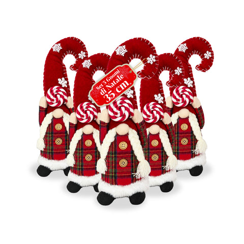 Dekorativer Weihnachtszwerg aus weichem Stoff, Weihnachtsdekoration mit langer Mütze und Schneeflocken, erhältlich in 35 und 50 cm