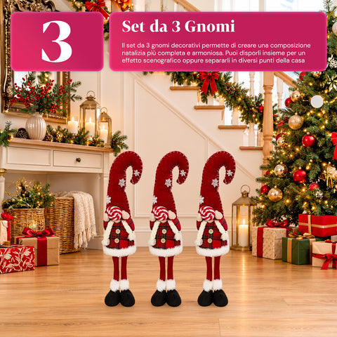 Dekorativer Weihnachtszwerg aus weichem Stoff, Weihnachtsdekoration mit langer Mütze und Schneeflocken, erhältlich in 35 und 50 cm