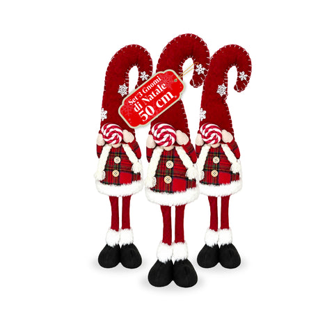Dekorativer Weihnachtszwerg aus weichem Stoff, Weihnachtsdekoration mit langer Mütze und Schneeflocken, erhältlich in 35 und 50 cm