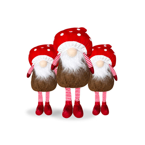 Weihnachtszwerg Pilz mit Bart 50 cm, Weihnachtsdeko-Ornament
