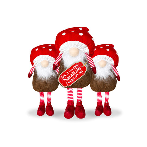 Weihnachtszwerg Pilz mit Bart 50 cm, Weihnachtsdeko-Ornament